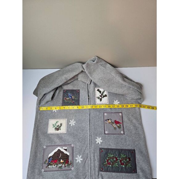 Croft & Barrow Cardigan Sz L Gray Patchwork - Picture 9 of 9